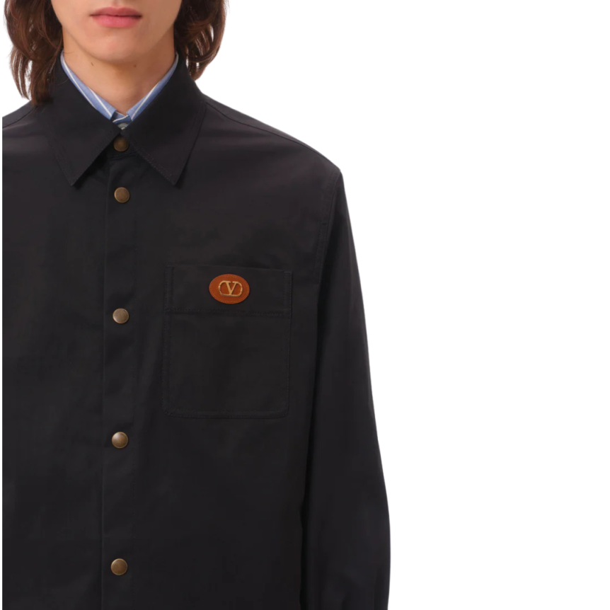 Veste sur chemise VALENTINO nylon bleu marine logo poitrine