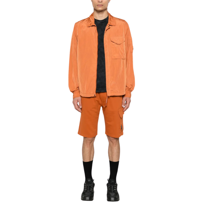 Short molleton CP COMPANY coton orange logo diagonal