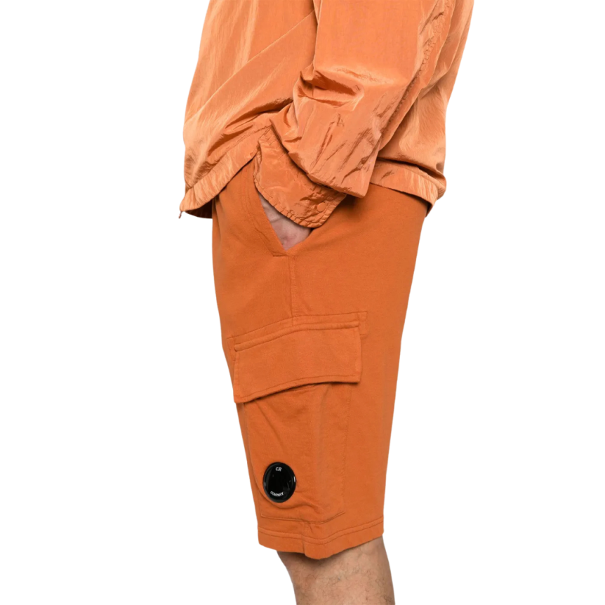 Short molleton CP COMPANY coton orange logo diagonal