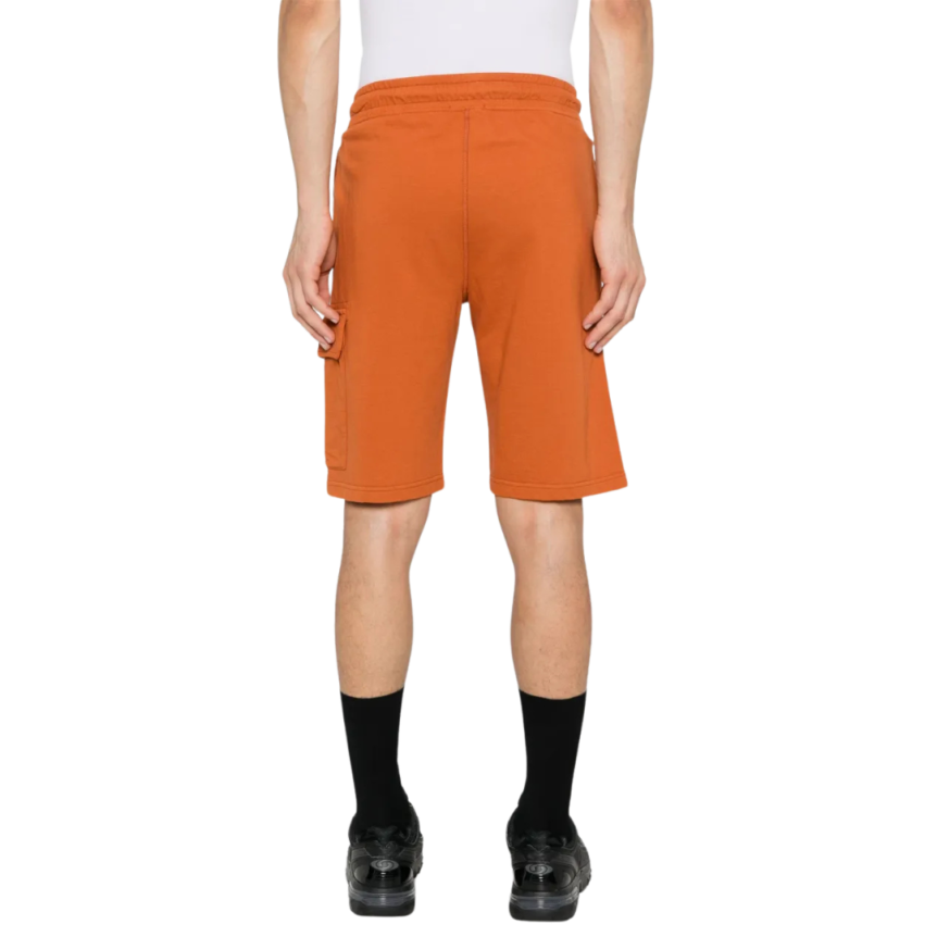 Short molleton CP COMPANY coton orange logo diagonal