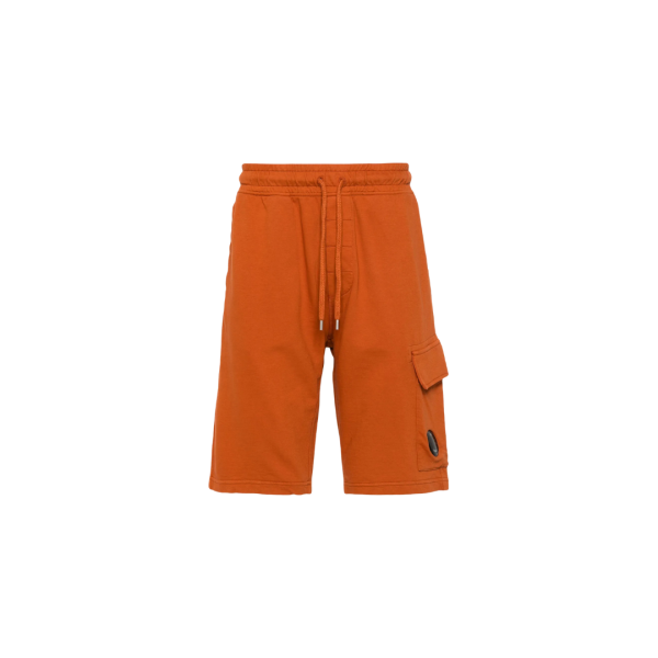 Short molleton CP COMPANY coton orange logo diagonal