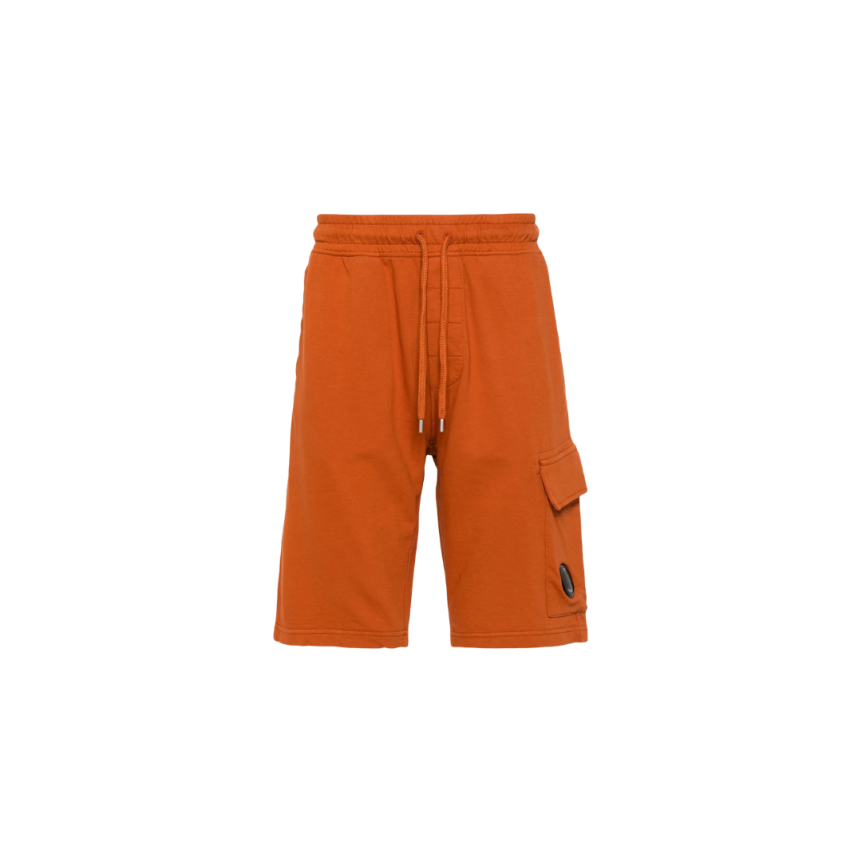 Short molleton CP COMPANY coton orange logo diagonal