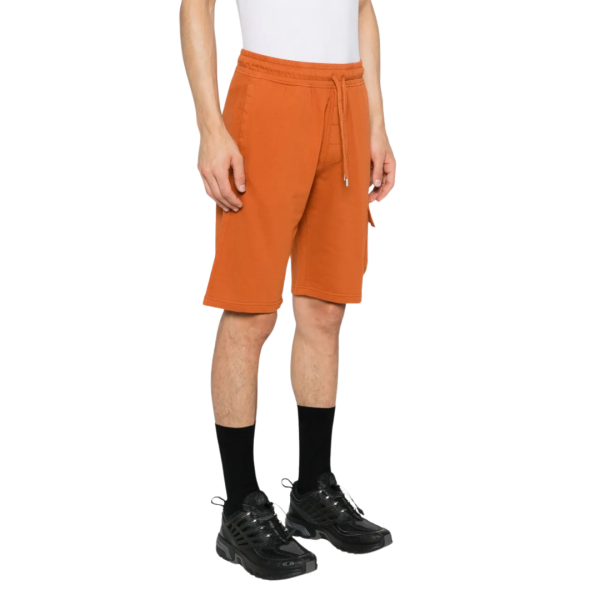 Short molleton CP COMPANY coton orange logo diagonal