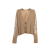 Cardigan col V maille beige marron dentelle manche