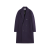Manteau oversize croisé double boutonnage laine vierge bleu marine