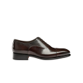 Mocassin lacets Richelieu cuir marron brillant