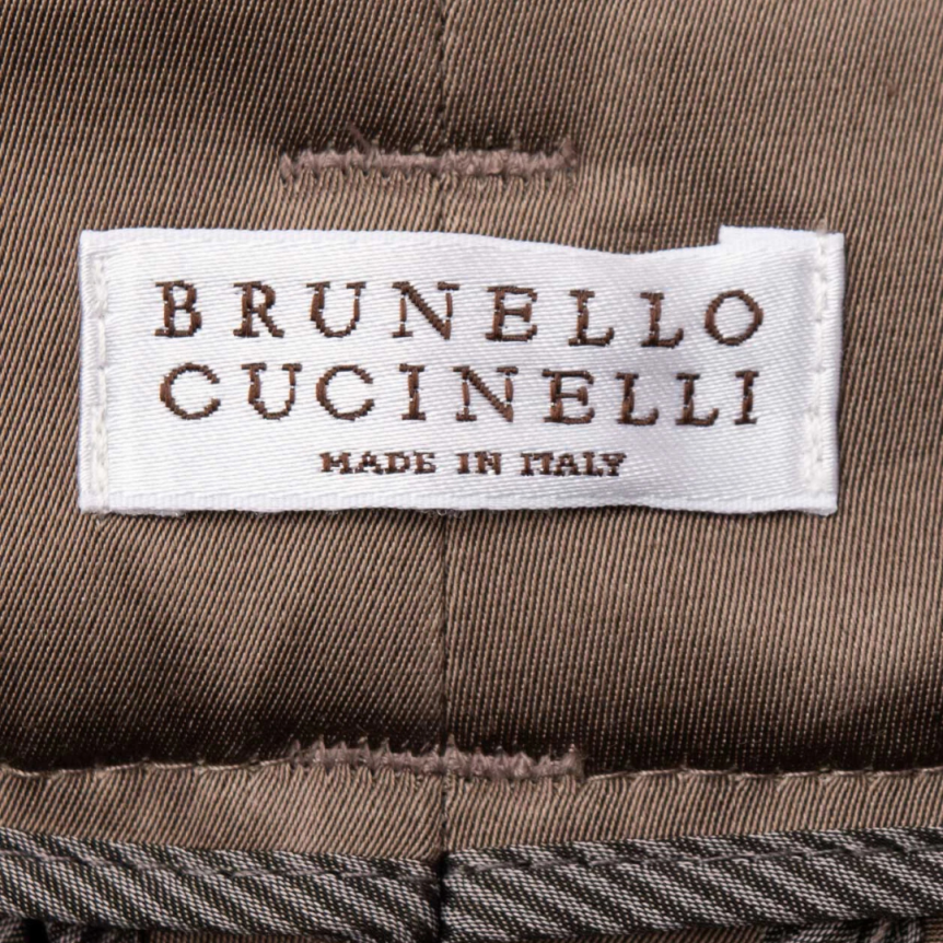 Pantalon BRUNELLO CUCINELLI satin marron ceinture