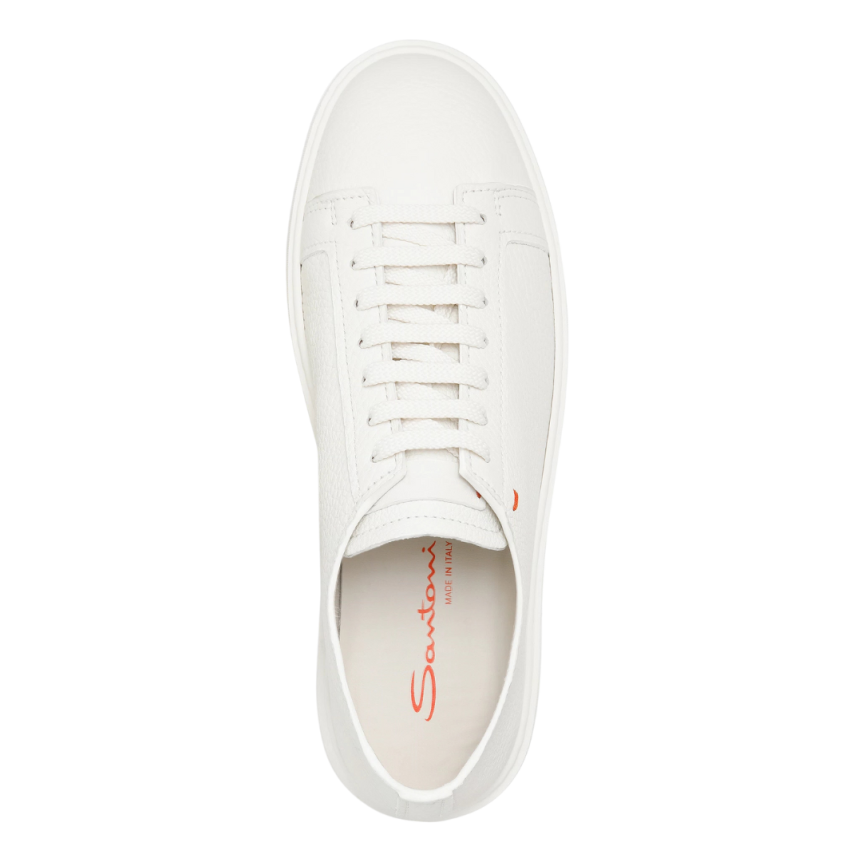 Baskets basses SANTONI cuir grainé bleu marine