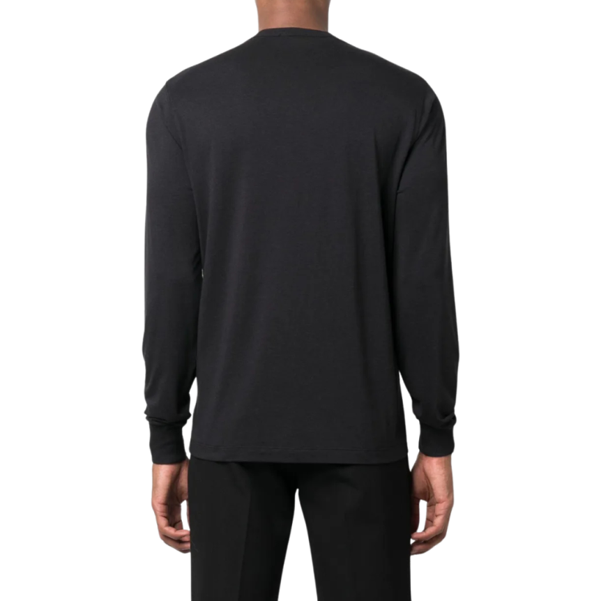 T-shirt TOM FORD manche longue col tunisien coton noir