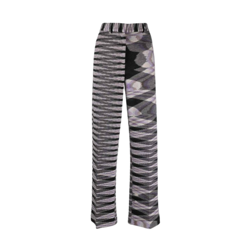 MISSONI Pantalon coton laine velours rayure noir violet