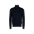 Pull col roulé laine mélangée bleu marine imprimé ton sur ton