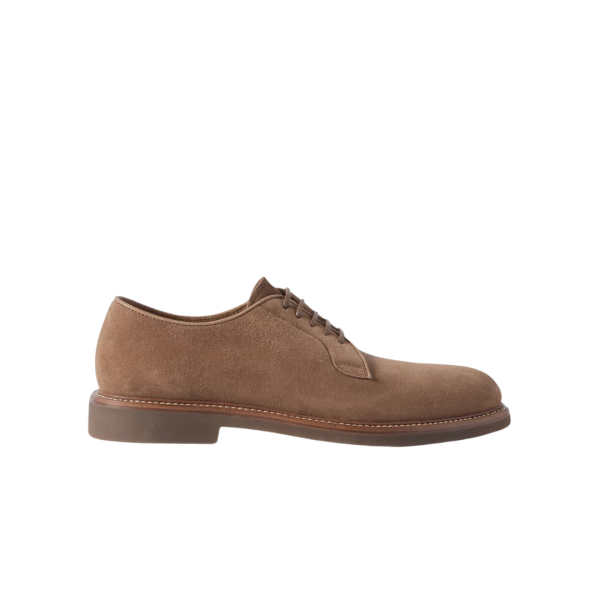 Derbies BRUNELLO CUCINELLI cuir veau daim marron clair