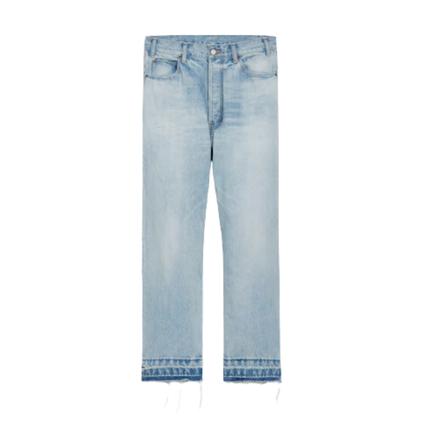 jean loose CELINE Wesley denim rider wash bleu clair