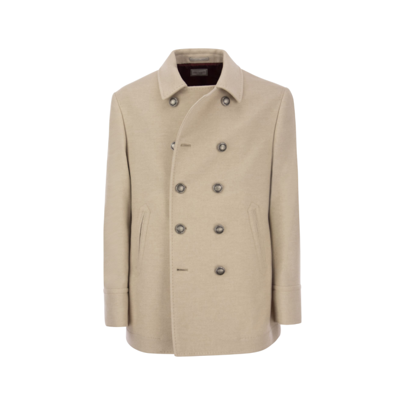 Parka Caban croisé coton beige