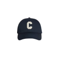 casquette baseball gabardine coton bleu marine broderie patch