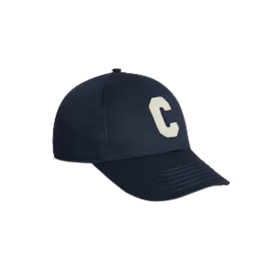 casquette baseball CELINE gabardine coton bleu marine broderie patch