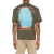 T-shirt col rond coton jersey kaki imprimé Finger Print bleu
