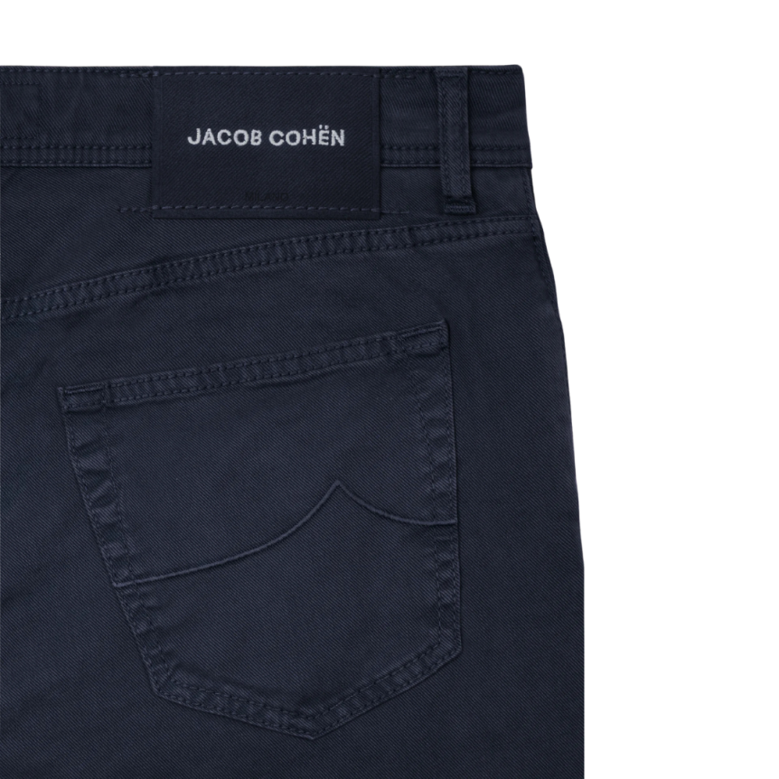Pantalon JACOB COHEN Bard sergé stretch lyocell coton bleu marine 5 poches