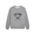 Sweat shirt col rond molleton coton gris logo noir blason