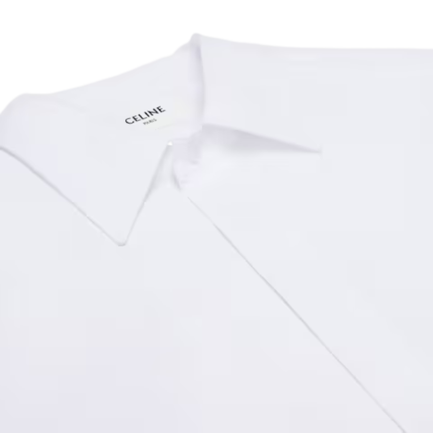 chemise CELINE ample popeline coton blanc broderie triomphe