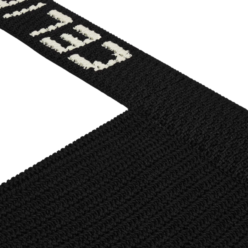 Sac porté épaule coton crochet noir CELINE écru