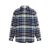 Chemise bucheron coton carreaux bleu marine écru bas effiloché