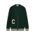 Cardigan long College coton vert patch CELINE écru