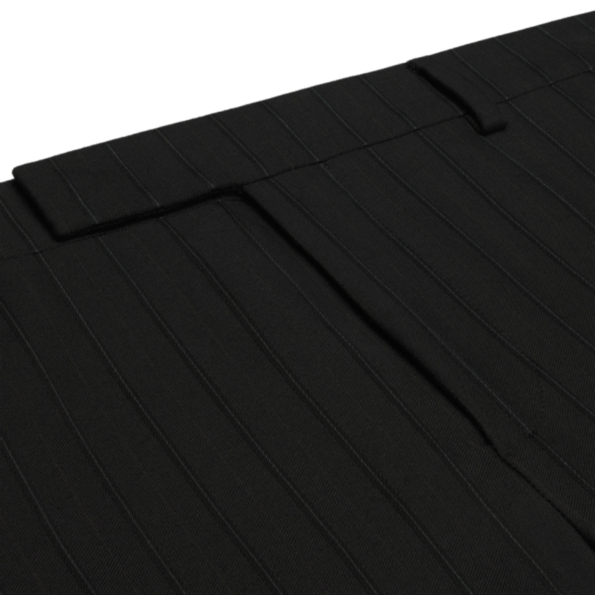 Pantalon évasé CELINE laine rayures noir marron