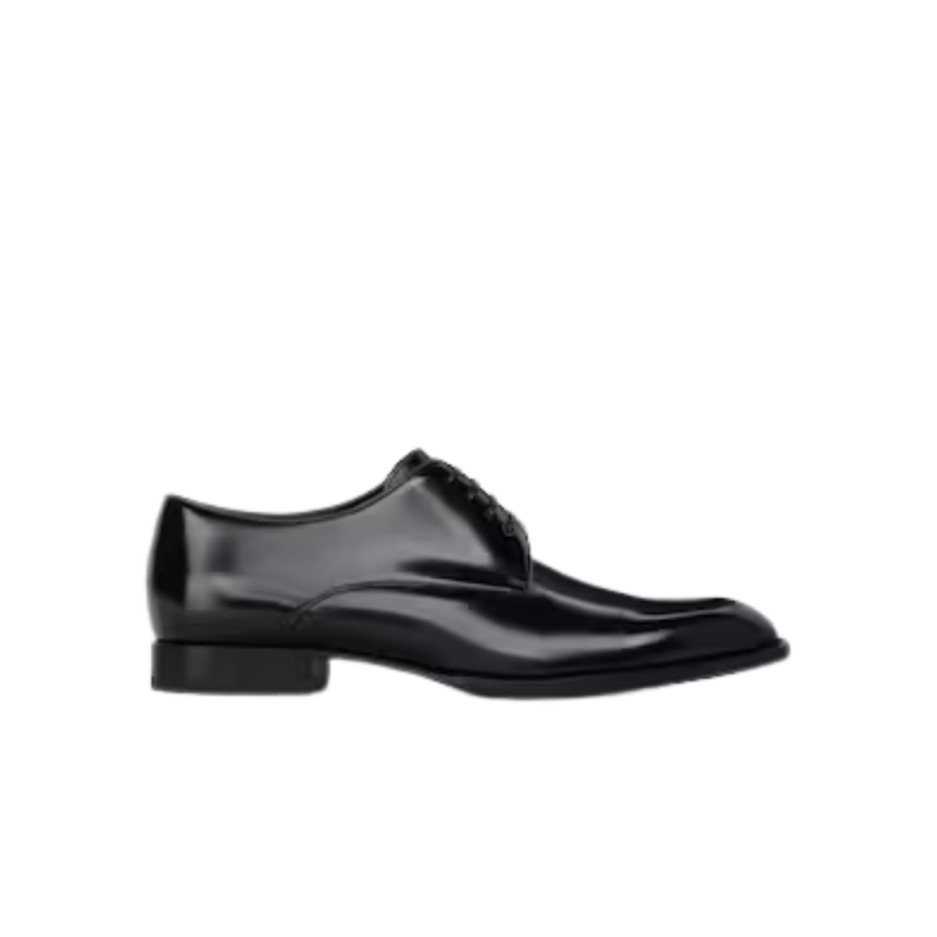 Derbies à lacets CELINE Tuxedo cuir taureau brillant noir
