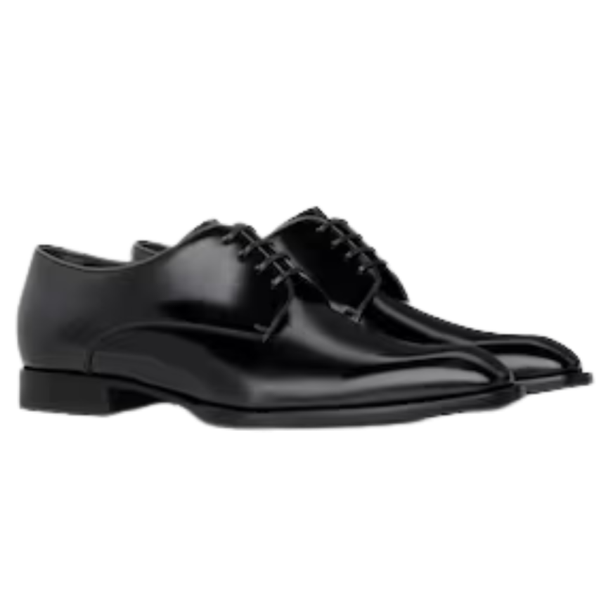 Derbies à lacets CELINE Tuxedo cuir taureau brillant noir