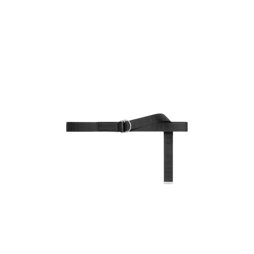 Ceinture large CELINE nylon noir jacquard ton sur ton