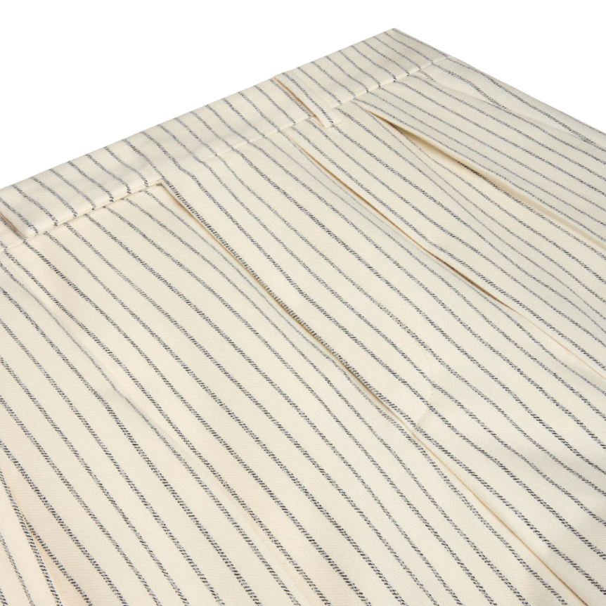 Pantalon Costume CELINE Keith gabardine laine écru rayure noir