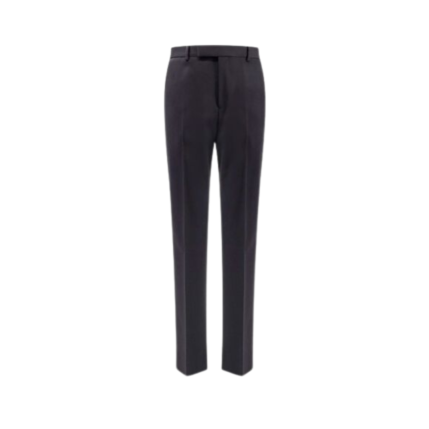 CELINE Pantalon slim sergé laine noire diagonal