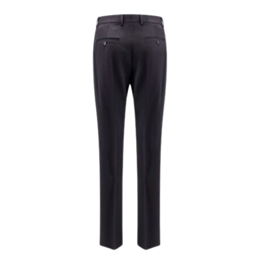 CELINE Pantalon slim sergé laine noire diagonal