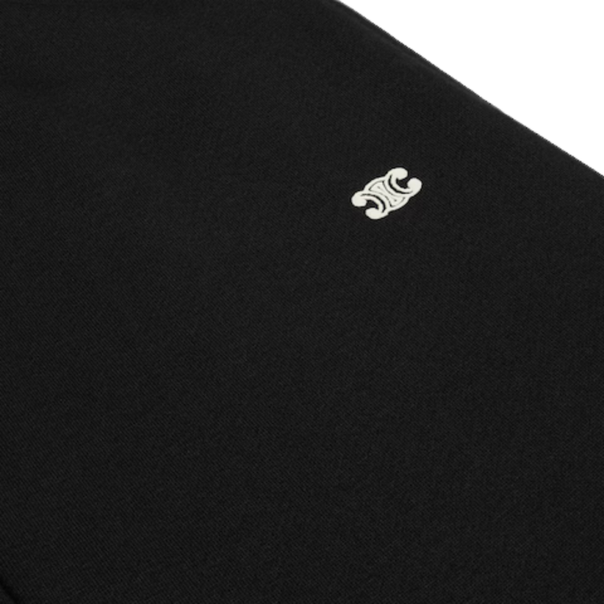 Jogging loose CELINE molleton coton cachemire noir Triomphe blanc