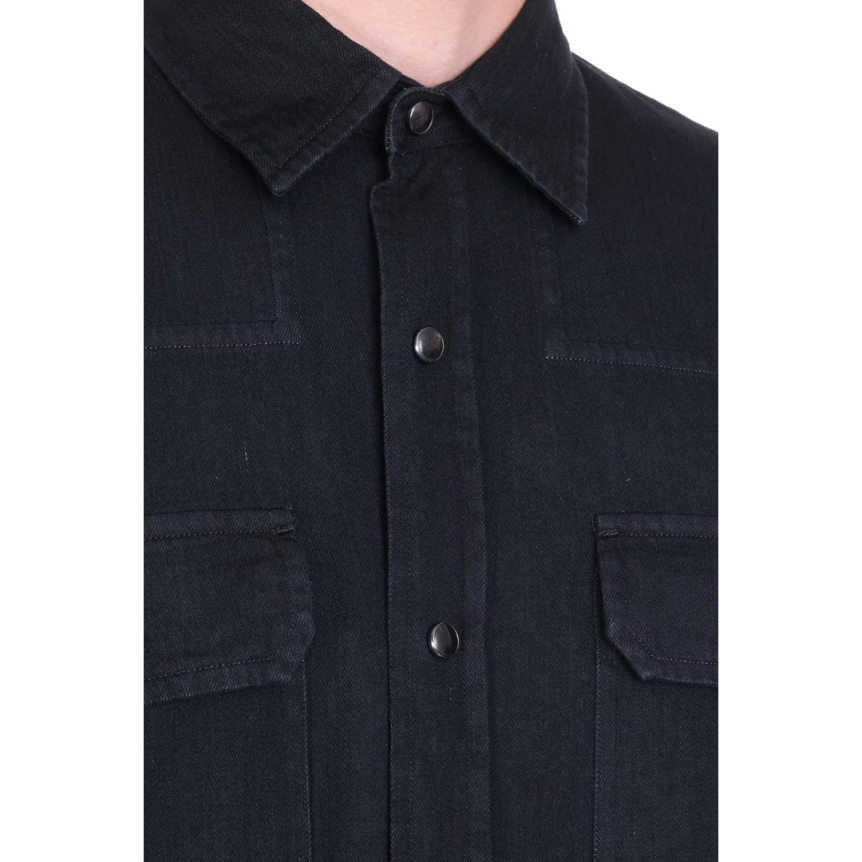 Chemise ZEGNA Western bouton pression denim coton noir