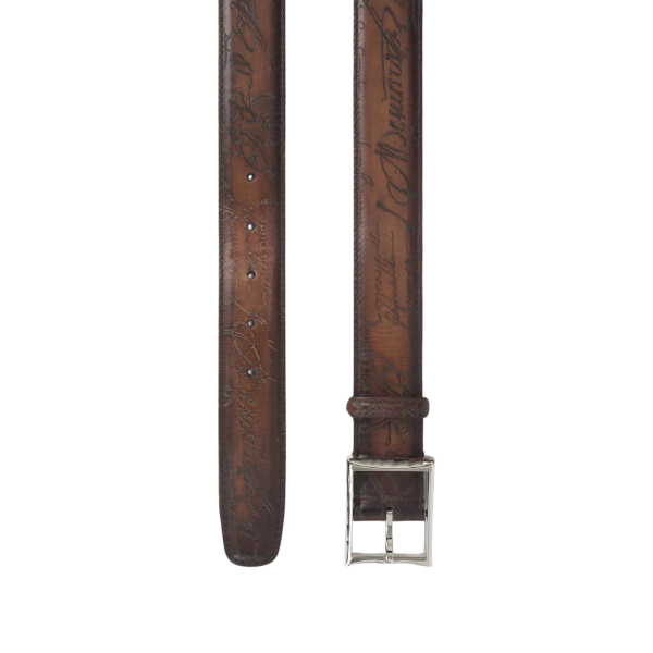 Ceinture BERLUTI classique cuir venezia marron scrito
