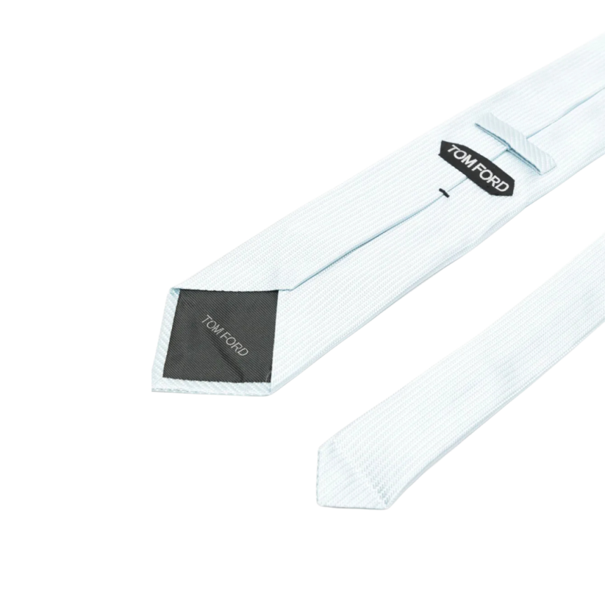 Cravate TOM FORD soie chevron bleu ciel