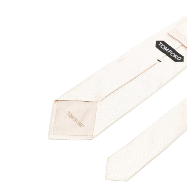 Cravate TOM FORD soie chevron écru
