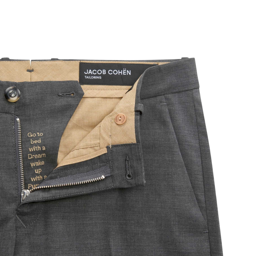 Pantalon JACOB COHEN Bobby slim laine vierge gris