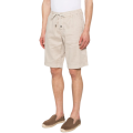 Short bermuda coton beige moyen taille élastique