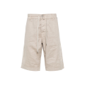 Short bermuda coton beige moyen taille élastique