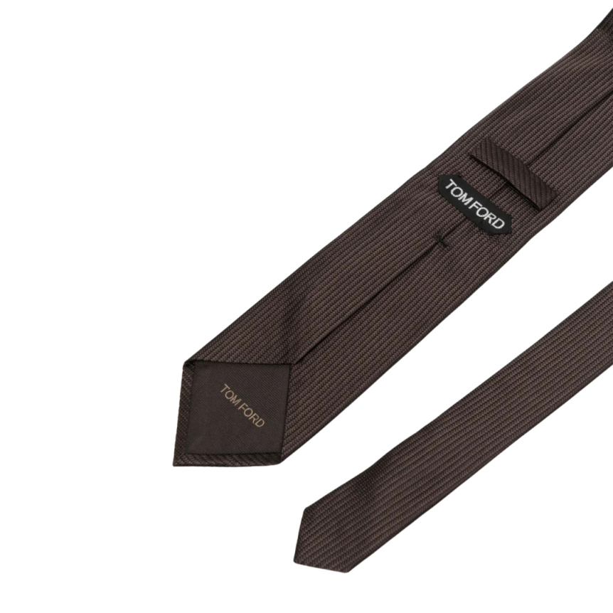 Cravate TOM FORD soie chevron marron