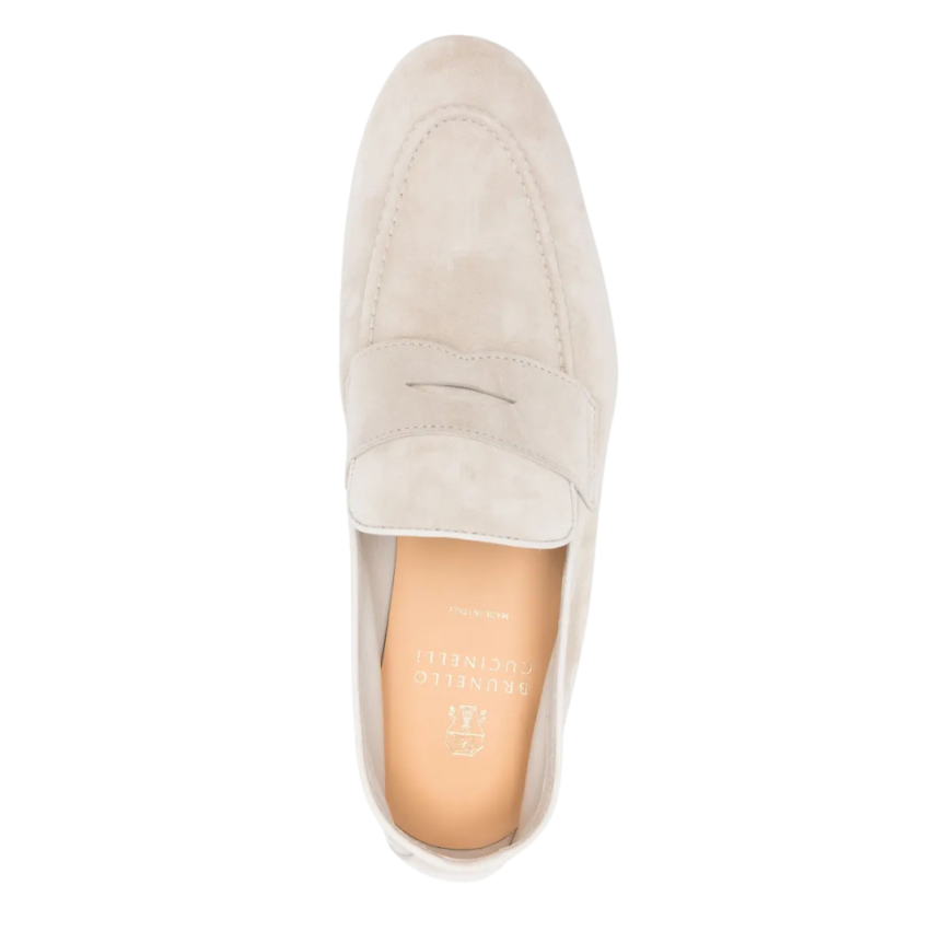 Mocassin BRUNELLO CUCINELLI Penny daim beige clair