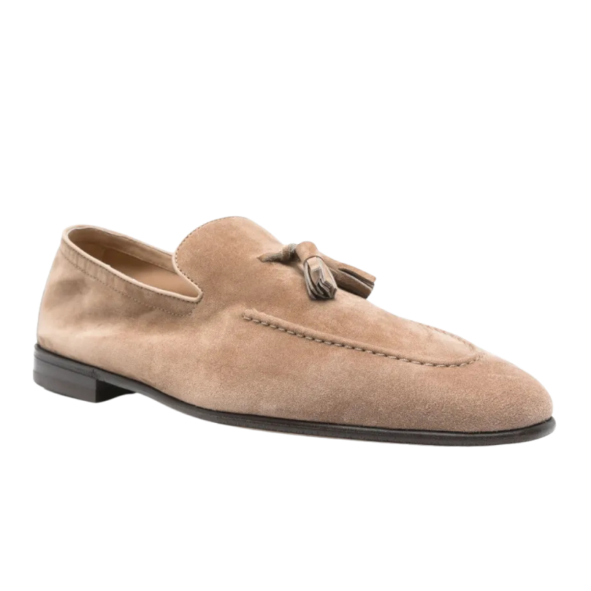 Mocassin BRUNELLO CUCINELLI à glands daim Marron Tobacco