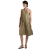 Robe trapèze satin viscose léger bronze encolure américaine bijou