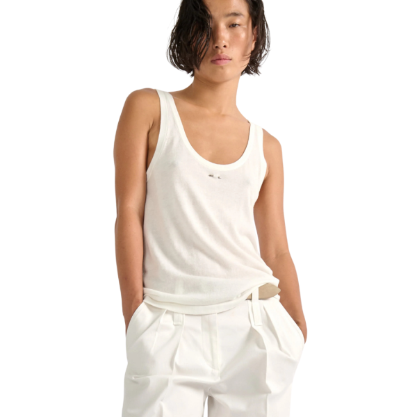 Top Débardeur BARBARA BUI coton modal écru piercing