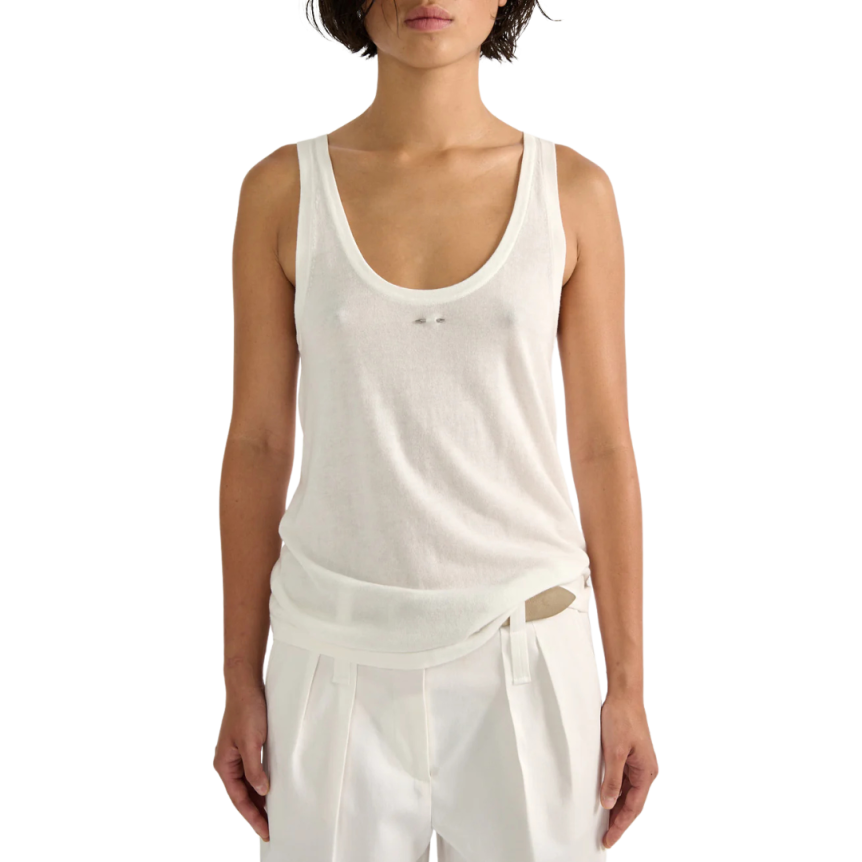 Top Débardeur BARBARA BUI coton modal écru piercing