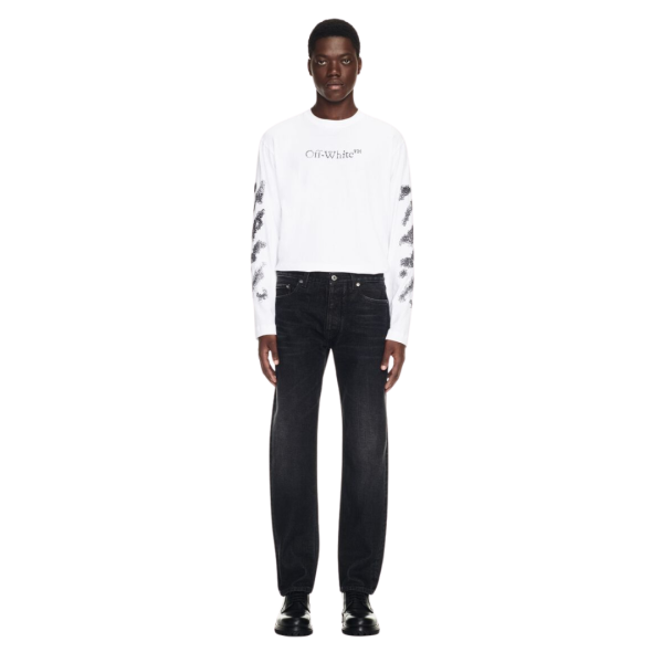 Jean fuselé OFF White denim coton noir vintage black arrow