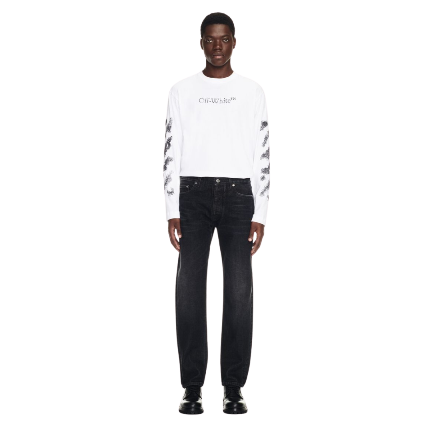 Jean fuselé OFF White denim coton noir vintage black arrow